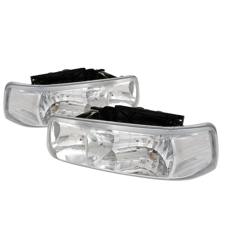Spec-D Tuning 99-02 Chevrolet Silverado Crystal Housing Chrome Housing LH-SIV99-RS